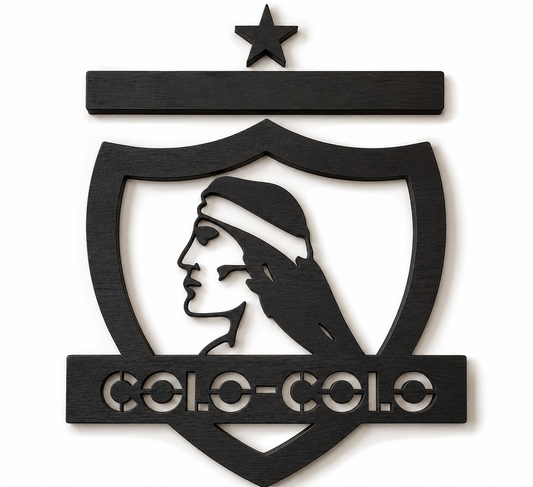 Cuadro escudo Colo-Colo en MDF negro para pared